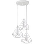 Lustre suspension industrielle cage diamant vintage e27 , lampe de plafond abat - jour luminaire pour ...