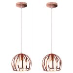 Lustre suspension industrielle cage mtal luminaire plafonnier cratif ronde e27 pour salon chambre bar ...
