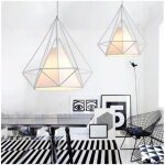 Lustre suspension industrielle en forme diamant 25cm lampes de plafond abat - jour cage en fer luminaire ... Lustre suspension industrielle en forme diamant 25cm lampes de plafond abat - jour cage en fer luminaire ...