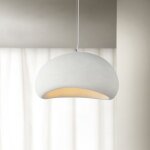 Lustre suspension industrielle moderne plafonnier design simulation ciment texture luminaire cratif ...