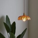 Lustre suspension industrielle rtro en verre fleur luminaire plafonnier e27 pour salon salle  manger ...