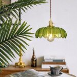 Lustre suspension industrielle rtro en verre fleur luminaire plafonnier e27 pour salon salle  manger ...