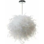 Lustre suspension luminaire en plume blanche design forme sph�re e27 40w pour chambre d�coration cadeau ...