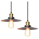 Wottes - lustre suspension moderne industriel luminaire plafonnier en forme chapeau lampe  suspension ...