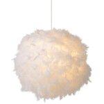 Lustre suspension en plumes 30 cm e27 40w blanc pour chambre cadeau d'enfant Lustre suspension en plumes 30 cm e27 40w blanc pour chambre cadeau d'enfant