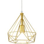 Lustre suspension vintage e27 lampe suspension forme diamant crative clairage de plafond rglable or ...