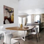 Lustre en tissu pour salon, restaurant, bar, htel, salle  manger, escalier, lampe, lanterne de style ...