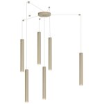 Lustre top light round tube 1174 s6 gu10 led cylindre mtal classique moderne, finition mtal le sable ...