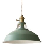 Lustre vert � t�te unique au design nordique e27, lustre de restaurant moderne et simple, abat - jour ...