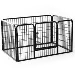 Homcom - luxe parc enclos acier 125l x 80l x 70h cm 4 panneaux et 1 porte pour chiens noir
