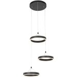 Lyani - led suspension - 3 lumi�re - � 62 cm - noir - design - �clairage int�rieur - salon i chambre ...