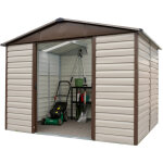 Abri de jardin en m�tal 11, 39m� - beige et marron