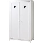 Armoire 2 portes 110x57x190, 5 cm en pin blanc - amorena