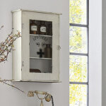 M&s - armoire de salle de bain 43x17x62 cm en m�tal blanc antique