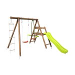 M&s - balanoire en bois trait 3 agrs et toboggan mrier