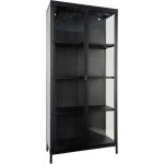 Vitrine 2 portes 80x35x175 cm en verre et acier noir Vitrine 2 portes 80x35x175 cm en verre et acier noir