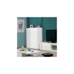 M&s - buffet haut 2 portes 120x45x145 cm blanc brillant - floyd M&s - buffet haut 2 portes 120x45x145 cm blanc brillant - floyd