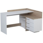 M&s - bureau dangle 3 tiroirs - decor chene et blanc - l 128, 5 x p 105, 7 x h 83, 2 cm - thales