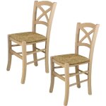 Tommychairs - set 2 chaises cross pour cuisine, bar et salle � manger, robuste structure en bois de h�tre ...