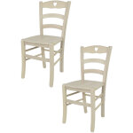 Tommychairs - set 2 chaises cuore pour cuisine, bar et salle  manger, robuste structure en bois de htre ...