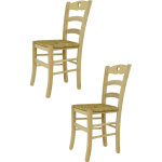 Tommychairs - set 2 chaises cuore pour cuisine, bar et salle � manger, robuste structure en bois de h�tre ...