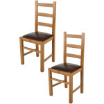 Tommychairs - set 2 chaises rustica pour cuisine, bar et salle � manger, robuste structure en bois de ...
