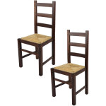 Tommychairs - set 2 chaises rustica pour cuisine, bar et salle � manger, robuste structure en bois de ...