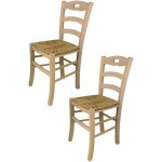 Tommychairs - set 2 chaises savoie pour cuisine, bar et salle � manger, robuste structure en bois de ...