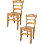 Tommychairs - set 2 chaises valentina pour cuisine, bar et salle � manger, robuste structure en bois ...