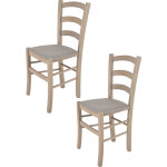 Tommychairs - set 2 chaises venice pour cuisine, bar et salle � manger, robuste structure en bois de ...