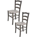 Tommychairs - set 2 chaises venice pour cuisine, bar et salle � manger, robuste structure en bois de ...
