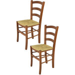 Tommychairs - set 2 chaises venice pour cuisine, bar et salle  manger, robuste structure en bois de ...