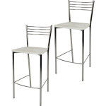 Tommychairs - set 2 tabourets elena pour cuisine, bar et salle � manger, robuste structure en acier chrom� ...