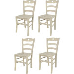 Tommychairs - set 4 chaises cuore pour cuisine, bar et salle  manger, robuste structure en bois de htre ...