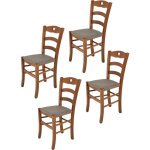 Tommychairs - set 4 chaises cuore pour cuisine, bar et salle � manger, robuste structure en bois de h�tre ...