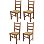 Tommychairs - set 4 chaises rustica pour cuisine, bar et salle  manger, robuste structure en bois de ...