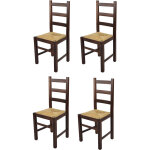 Tommychairs - set 4 chaises rustica pour cuisine, bar et salle � manger, robuste structure en bois de ...
