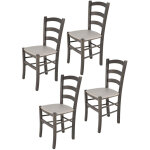 Tommychairs - set 4 chaises venice pour cuisine, bar et salle  manger, robuste structure en bois de ...