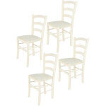 Tommychairs - set 4 chaises venice pour cuisine, bar et salle � manger, robuste structure en bois de ...