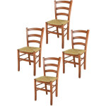 Tommychairs - set 4 chaises venice pour cuisine, bar et salle � manger, robuste structure en bois de ...