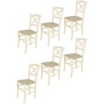 Tommychairs - set 6 chaises cross pour cuisine, bar et salle  manger, robuste structure en bois de htre ...