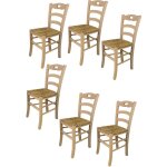 Tommychairs - set 6 chaises savoie pour cuisine, bar et salle � manger, robuste structure en bois de ...