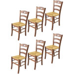Tommychairs - set 6 chaises valentina pour cuisine, bar et salle � manger, robuste structure en bois ...