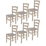 Tommychairs - set 6 chaises venice pour cuisine, bar et salle � manger, robuste structure en bois de ...