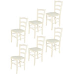 Tommychairs - set 6 chaises venice pour cuisine, bar et salle  manger, robuste structure en bois de ...