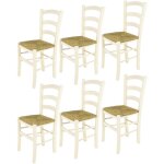 Tommychairs - set 6 chaises venice pour cuisine, bar et salle  manger, robuste structure en bois de ...
