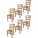 Tommychairs - set 6 chaises venice pour cuisine, bar et salle � manger, robuste structure en bois de ...