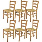 Tommychairs - set 6 chaises venice pour cuisine, bar et salle  manger, robuste structure en bois de ...