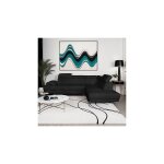 M&s - canap d'angle  droite en tissu polyester noir - fiorina