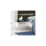 M&s - chevet suspendu gauche 1 tiroir blanc et gris fonc - spiga